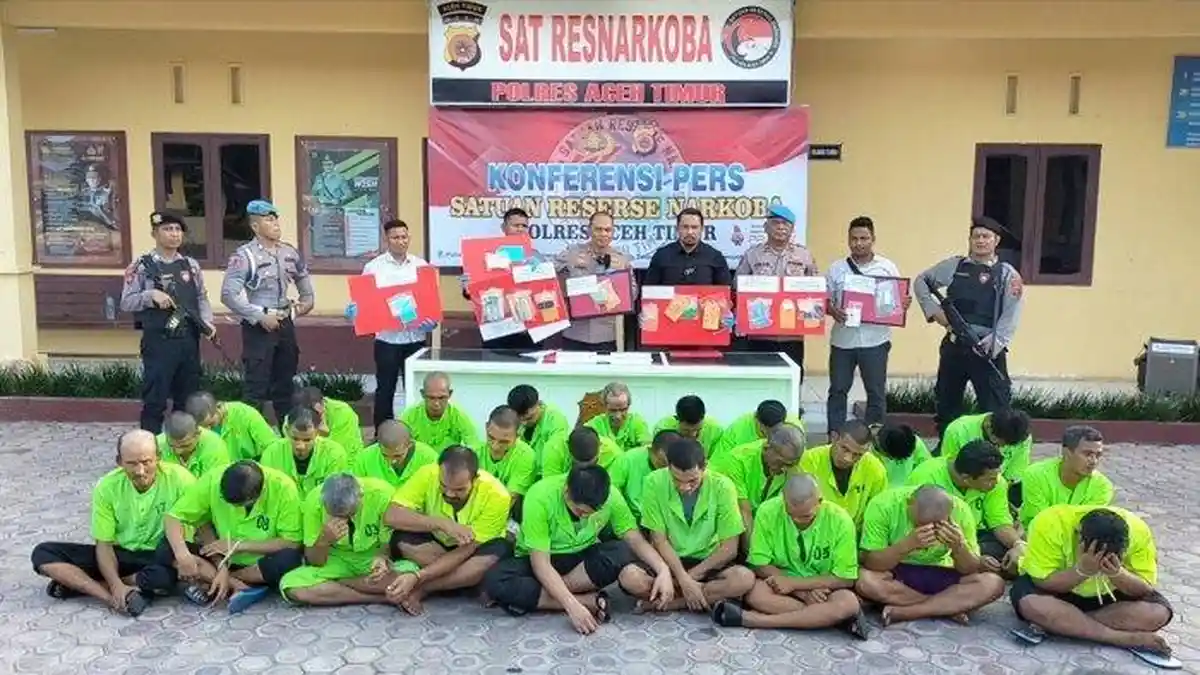 Sebulan Beraksi Polres Aceh Timur Amankan 28 Tersangka Narkoba