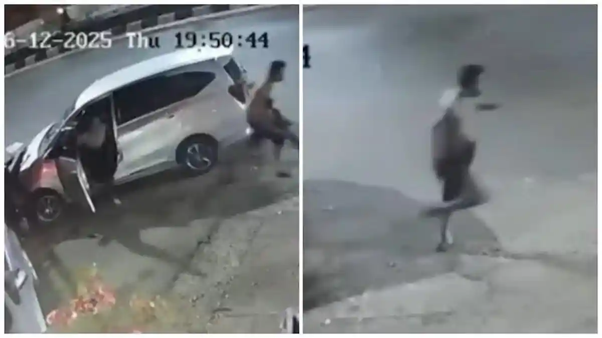 Rekaman CCTV Kecelakaan di Pekanbaru Viral, Diduga Dipicu Pelecehan, Pria Lari Telanjang Dada