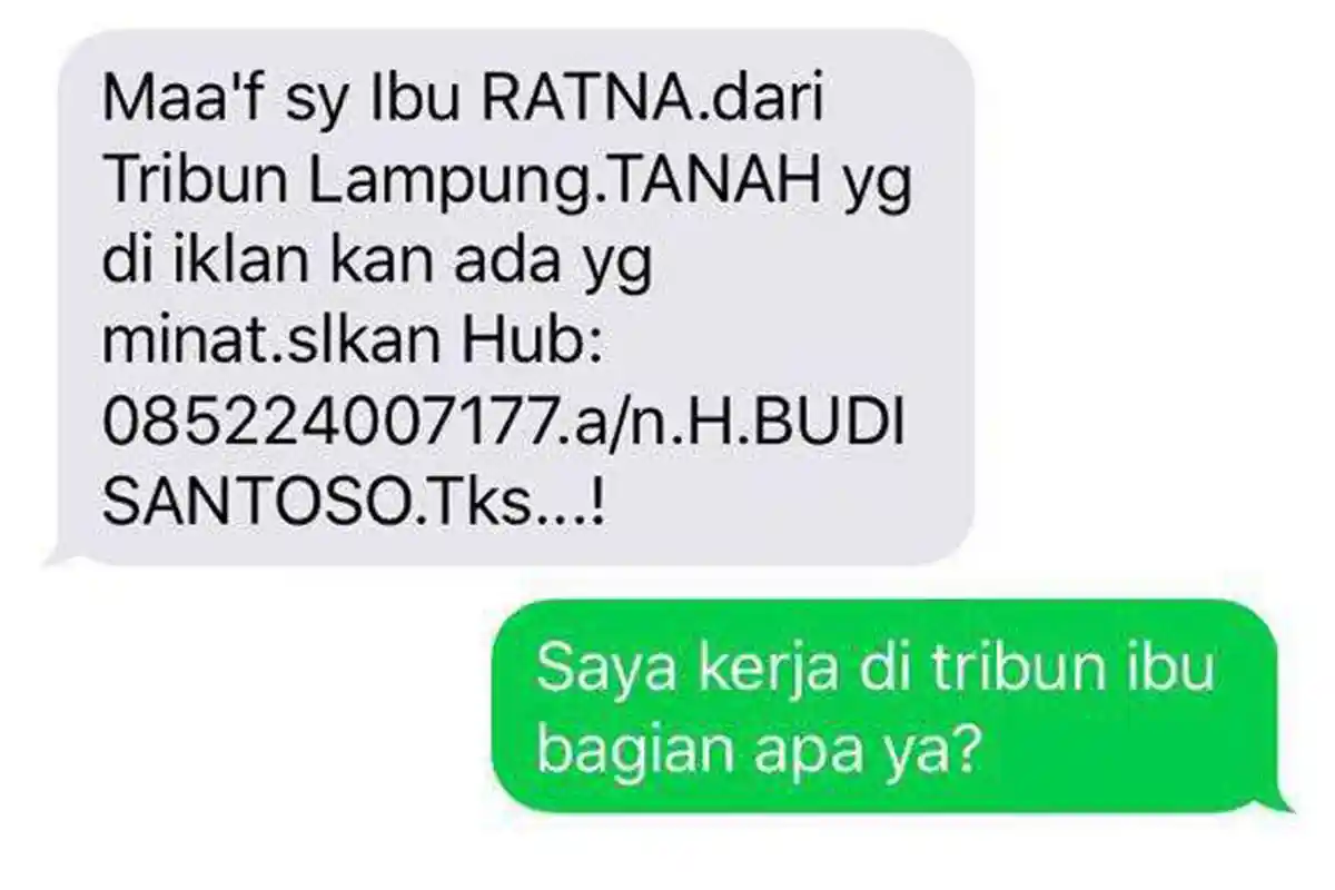 Hati- hati Penipuan Lewat SMS atau Medsos Menggunakan Nama Tribun Lampung