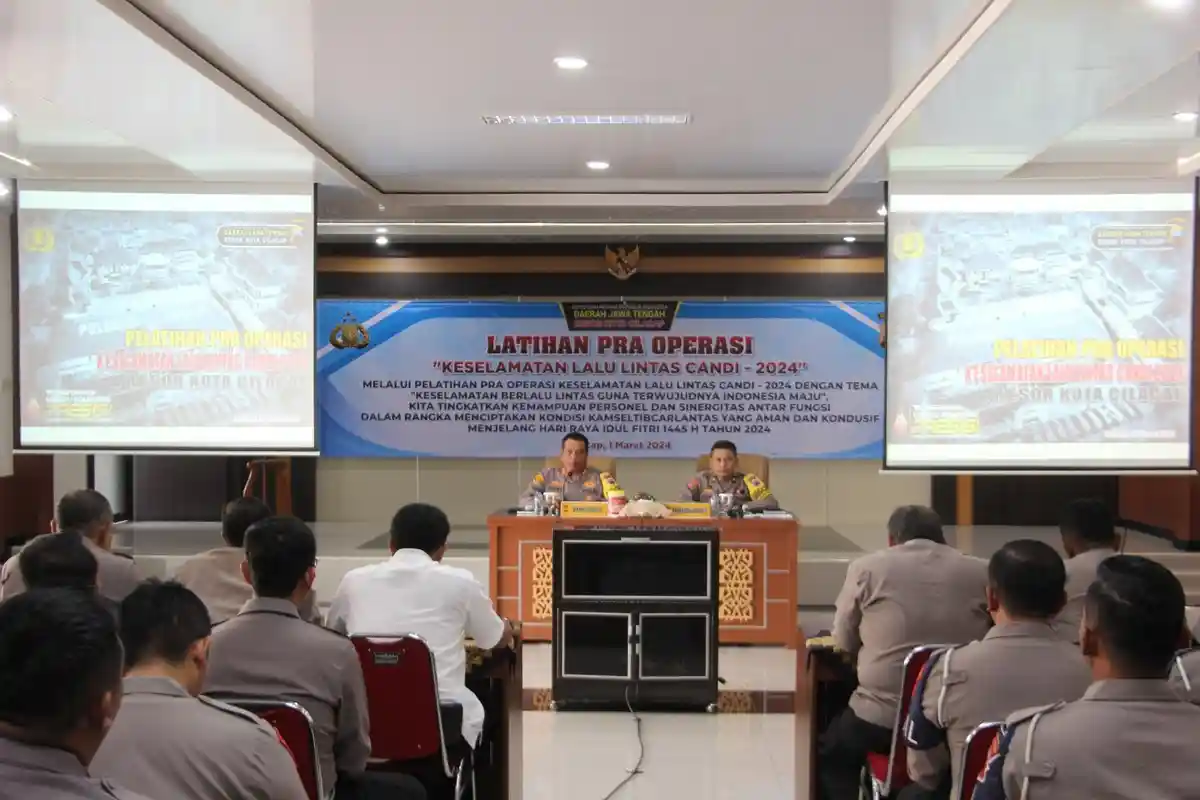 Jelang Operasi Keselamatan Lalu Lintas Candi 2024, Polresta Cilacap Gelar Latian Pra Operasi