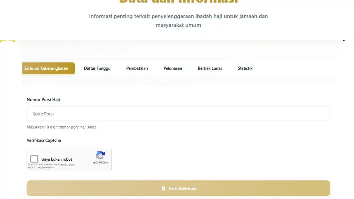 Link dan Cara Cek Nomor Porsi Haji 2026, Estimasi Keberangkatan, Pelunasan, dan Berhak Lunas