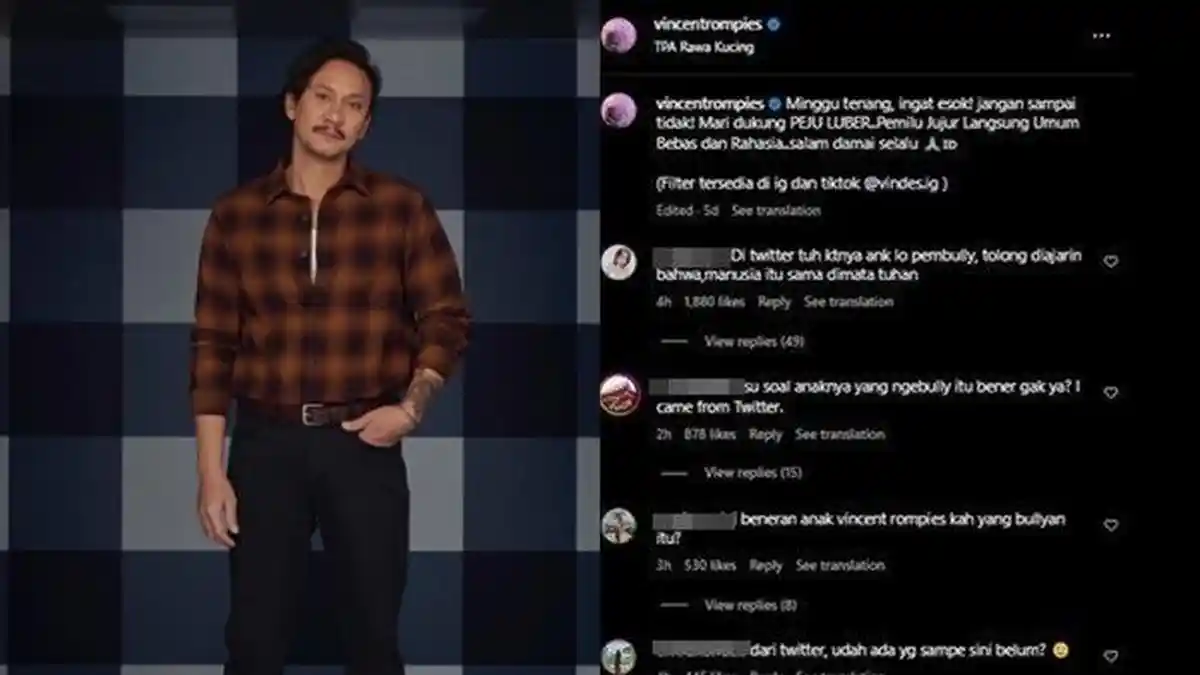 Instagram Vincent Rompies Digeruduk Usai Putranya Disebut Terlibat Bully, Fifi Sang Istri Kunci Akun
