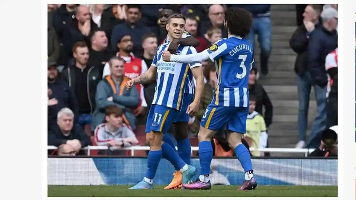Prediksi Brighton vs Arsenal Liga Inggris, Chris Sutton Dukung The Seagulls Menang 2-0