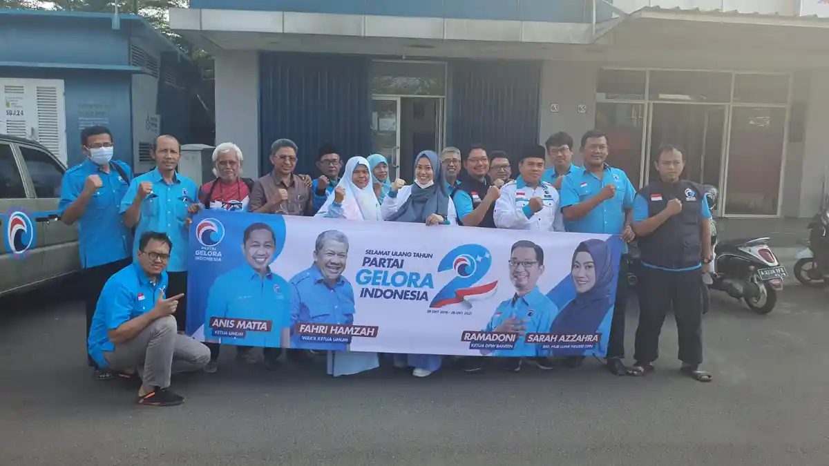 Rayakan HUT ke-2, Partai Gelora Perkenalkan Diri ke Calon Pemilih di Banten