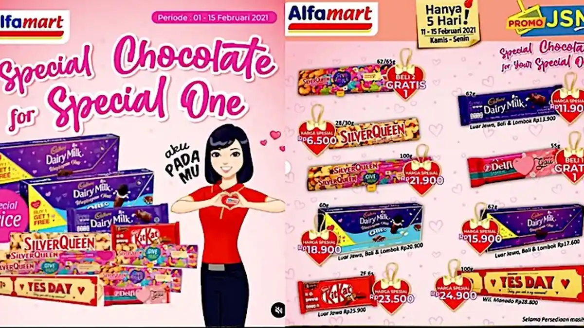 Promo Alfamart Hari Minggu 14 Februari Dapatkan Diskon Aneka Cokelat Hingga Kebutuhan Lainnya