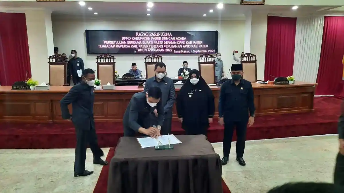 DPRD Paser Setujui Raperda APBD Perubahan Tahun Anggaran 2022 Senilai Rp 2,9 Triliun Lebih