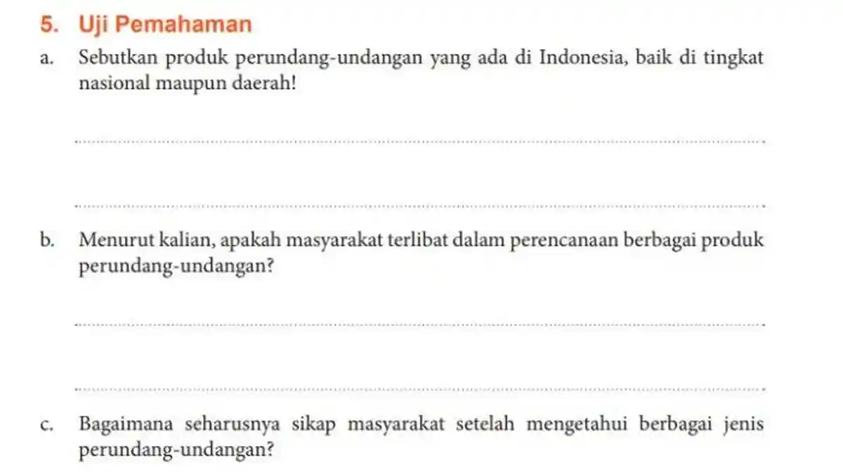 Kunci Jawaban PKN Kelas 10 Halaman 103 Kurikulum Merdeka, Uji Pemahaman Unit 5 Bagian 2