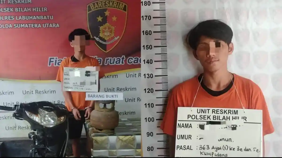 Pelaku Bobol Rumah di Dusun Tualang Pasar, Desa Sei Tarolat Diamanan Polsek Bila Hilir
