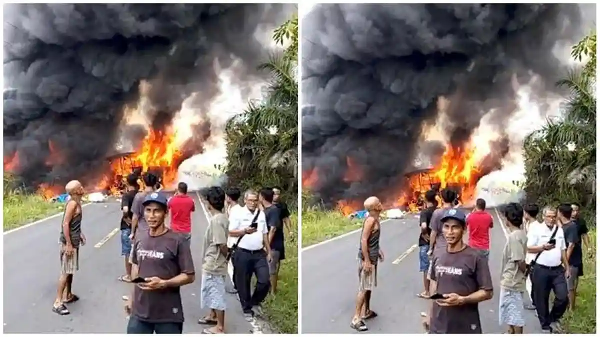 14 Penumpang Bus ALS Tewas Terjebak di Dalam, Terbakar Tabrakan dengan Mobil Tangki BBM di Muratara