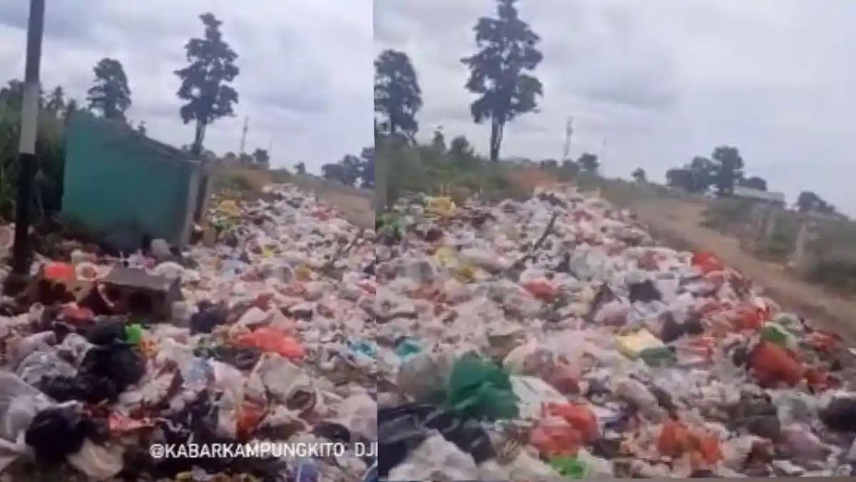 Viral Tumpukan Sampah Berserakan di Jalan Area Kuburan Cino Kota Jambi, Sudah Satu Minggu