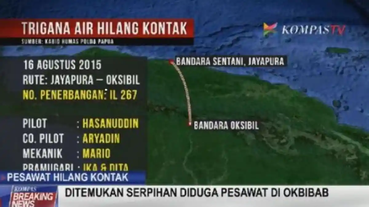 Serpihan Diduga Pesawat Trigana Air Ditemukan di Okbibab?