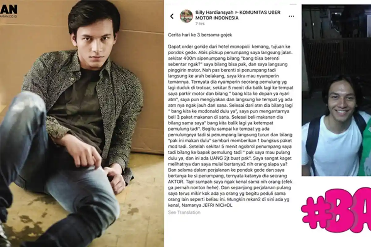 Dapat Order dari Jefri Nichol, Driver Ojol Ini Ungkap Kisah Menyentuh Hati Saat Antar Aktor Muda Ini