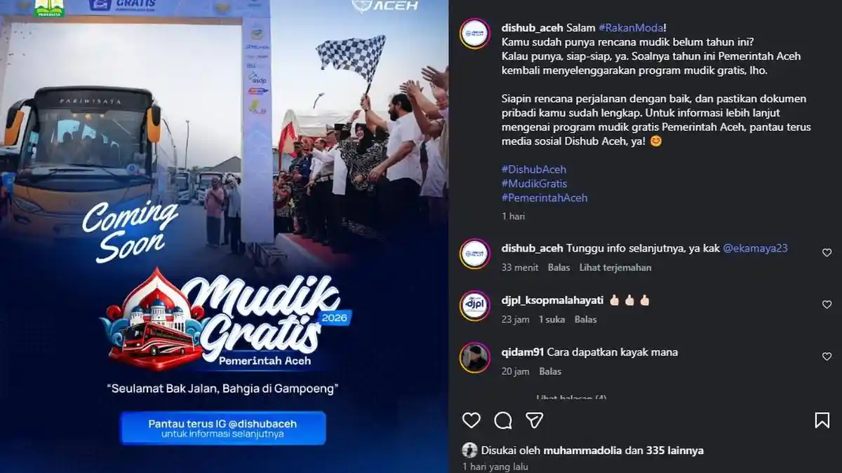 Kabar Gembira! Program Mudik Gratis Pemerintah Aceh Akan Kembali Hadir di 2026