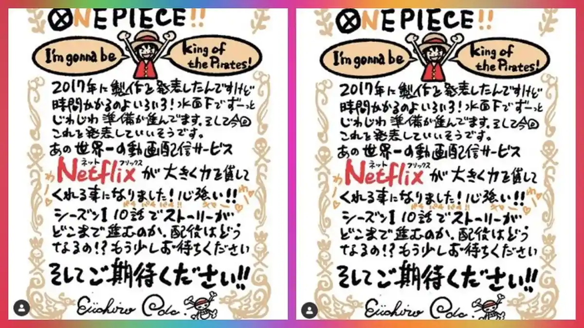 One Piece Jadi Trending Topic, Netflix Bakal Bikin Live Action, Ini Surat Tulisan dari Eiichiro Oda