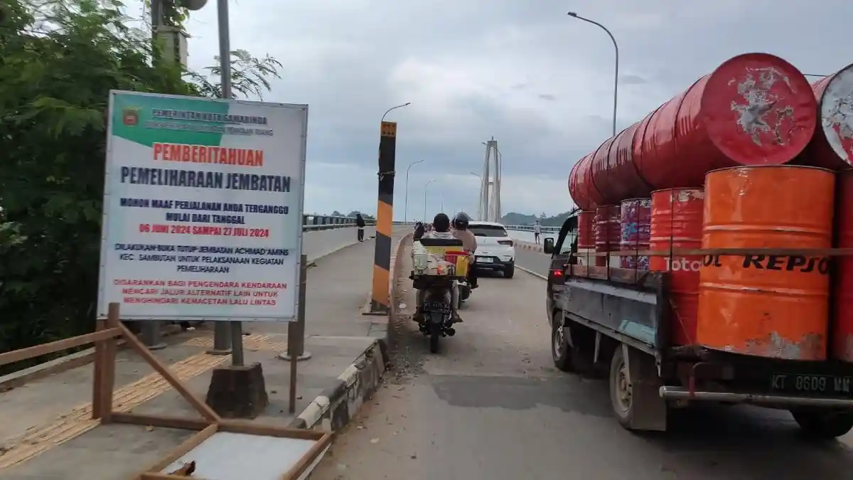 Warga Samarinda Menanti Pengaspalan Jembatan Mahkota II Cepat Selesai