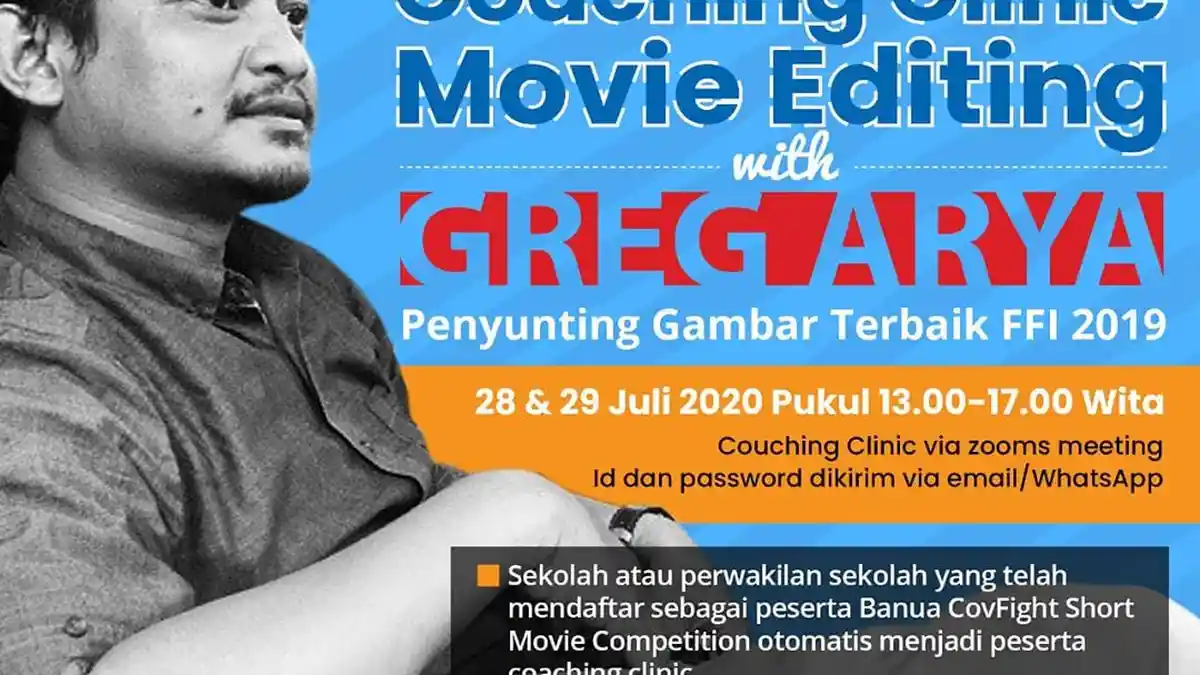 Coaching Clinic Movie Editing di Banua CovFight, Hadirkan Greg Arya Peraih Piala Citra FFI 2019