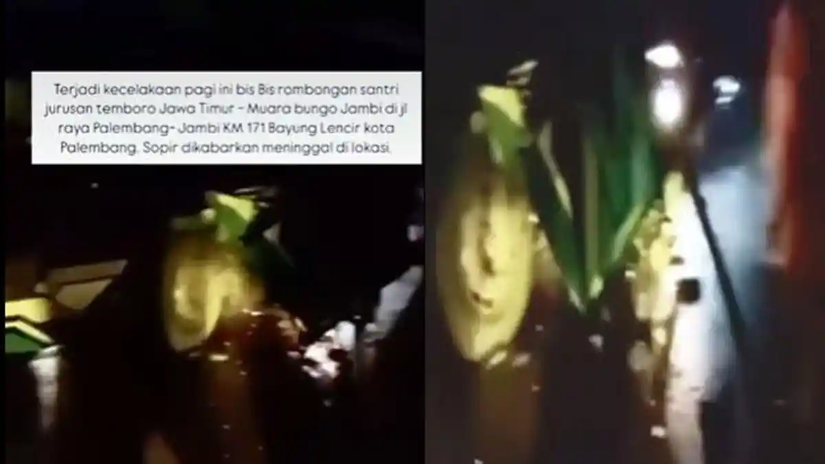 Beredar Kabar Bus Rombongan Santri Asal Bungo Jambi dari Magetan Kecelakaan di Bayung Lencir