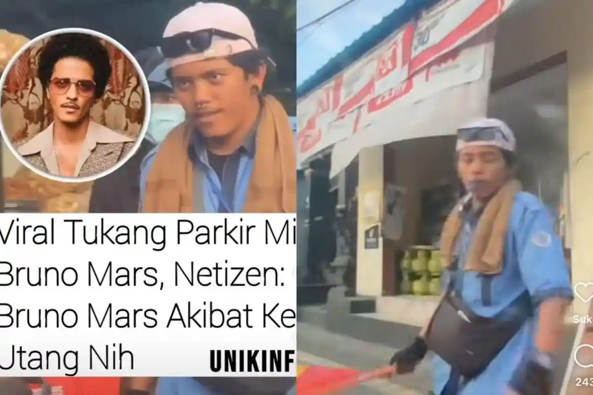 Sosok Tukang Parkir di Bali yang Viral Punya Wajah Mirip Penyanyi Bruno Mars, Bikin Histeris Warga