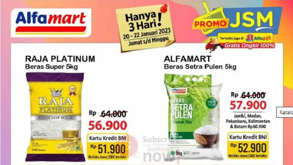 Katalog Promo JSM Alfamart 20-22 Januari 2023, Beras 5 Kg Turun Harga