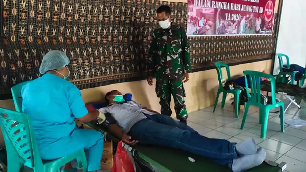 Peringati Hari Juang TNI-AD, Kodim 1618 TTU Gelar Donor Darah