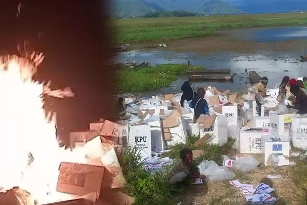 Kecewa Surat C1 Plano 'Ghaib', Warga Rusak & Bakar Kotak Suara, KPU Sebut Ada Kesalahpahaman