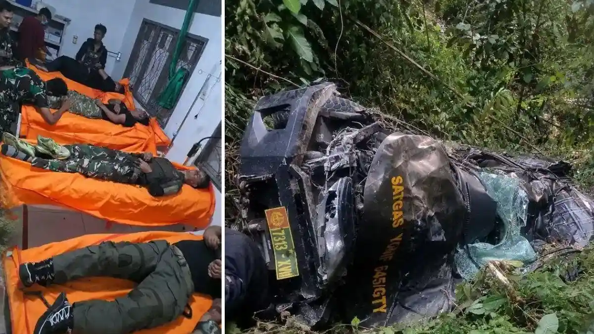 Mobil Dinas Satgas Yonif 645 Masuk Jurang di Yalimo, 4 Prajurit TNI ...