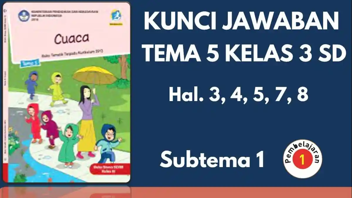 Materi Tema 5 Kelas 3 SD/MI Hal 3 4 5 7 8, Kunci Jawaban Buku Tematik Pembelajaran 1 Kurikulum 2013