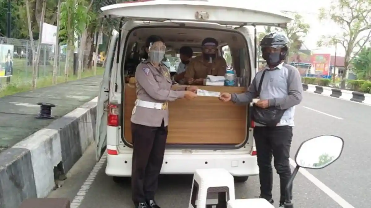 Cegah Covid-19, Satlantas Polres Kapuas Optimalkan Pelayanan Samsat Keliling