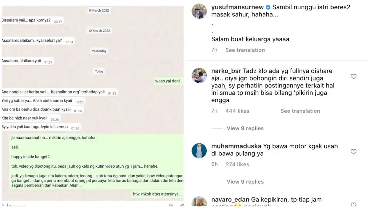 Dikasihani Seseorang, Ustad Yusuf Mansur Tak Terima Disebut sedang Bersedih: Mikirin Aja Engga