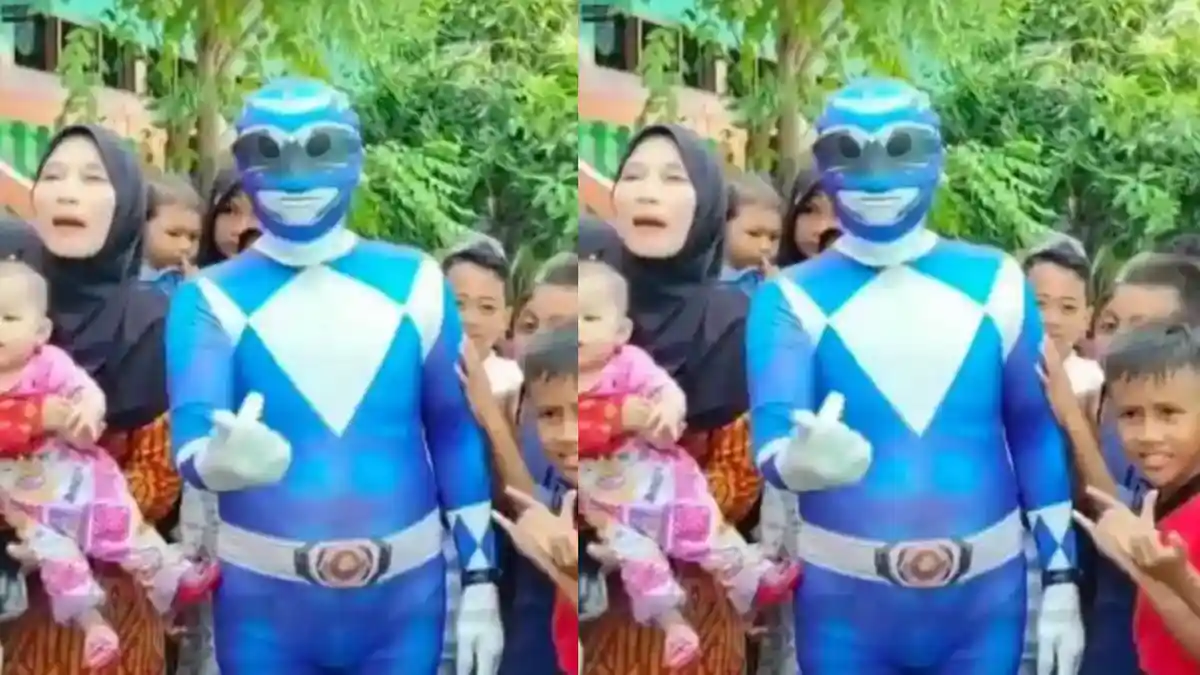 Out of The Box! Pengantar MBG Hibur Siswa SD, Pakai Kostum Power ...