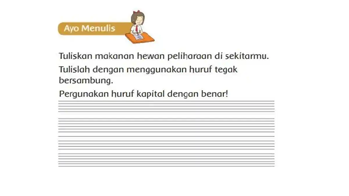 Tuliskan Makanan Hewan Peliharaan di Sekitarmu, Buku Tema 6 Kelas 2 Halaman 28