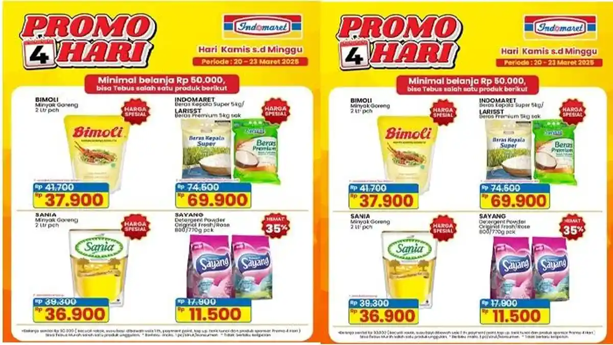 Promo Indomaret Hari Ini dan Besok,Belanja Rp 50.000 Bisa Tebus Bimoli ...