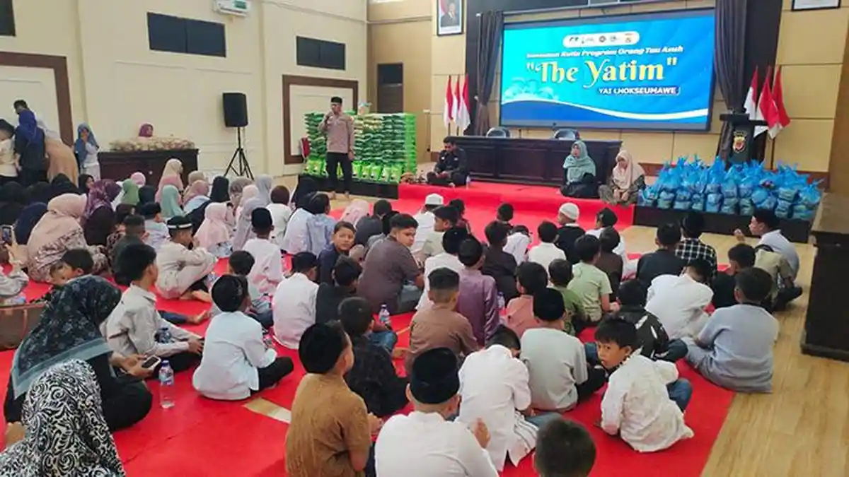 Program Orang Tua Asuh, Polres Lhokseumawe dan YAI Santuni 150 Anak Yatim