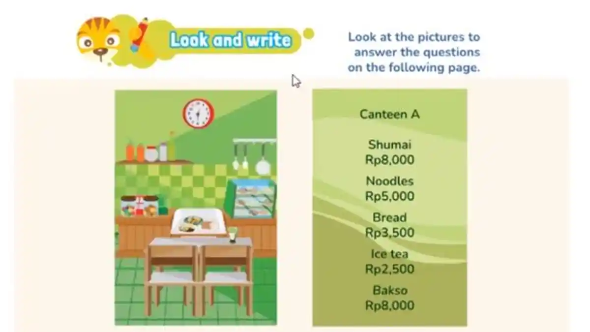 Kunci Jawaban Bahasa Inggris Kelas 5 SD Halaman 34-35 Semester 1 Kurikulum Merdeka, Look and Write