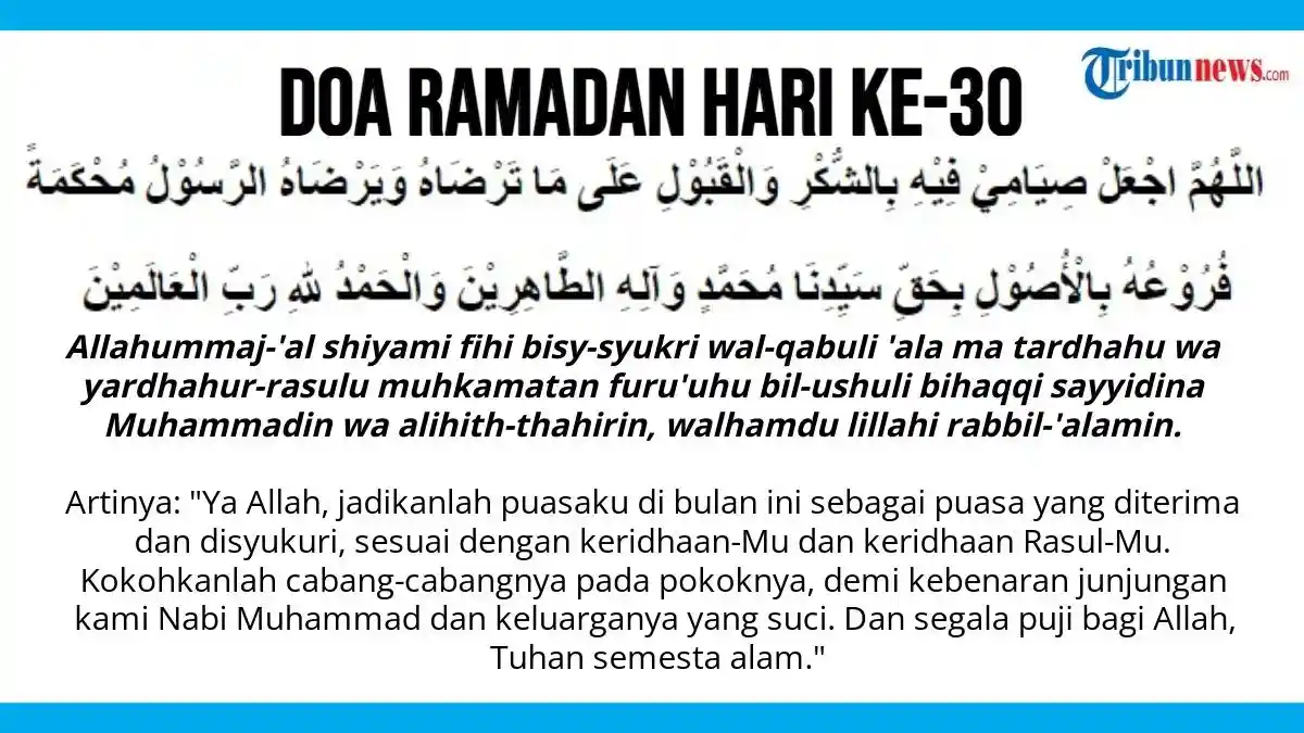 Doa Ramadan Hari ke-30 agar Allah SWT Menerima Semua Amal di Bulan Ramadan