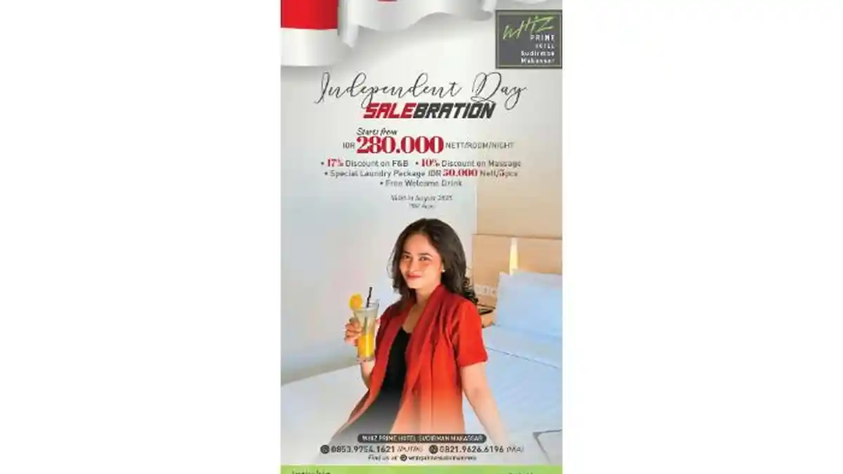 Whiz Prime Sudirman Hadirkan Promo HUT RI ke-80, Mulai Rp280 Ribu per Malam