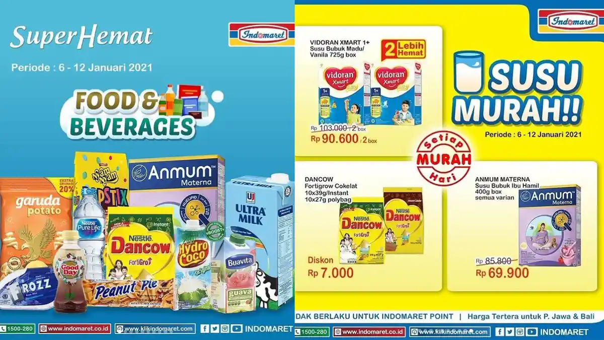 6 Promo Indomaret yang Berakhir Hari Ini, Double Diskon Untuk Susu, Beras 5 Kg Rp 53.900