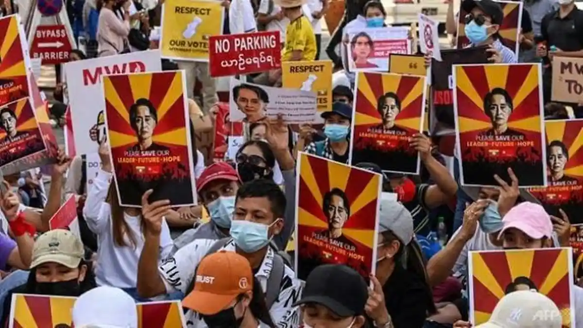 Demonstran Minta Dukungan AS Sebagai Sekutu untuk Lawan Junta Militer Myanmar