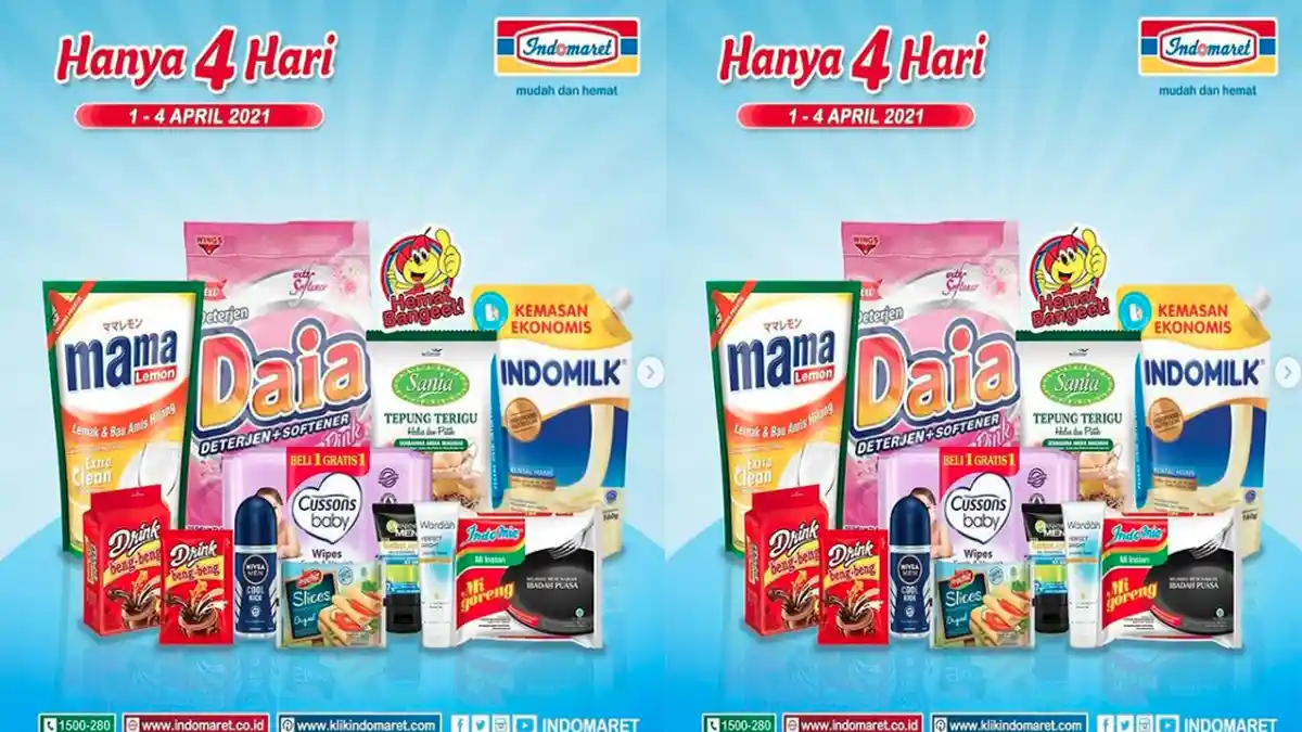 PROMO JSM INDOMARET Hari Ini 4 April 2021, Cek Diskon Beras Susu Deterjen hingga Telur Ayam
