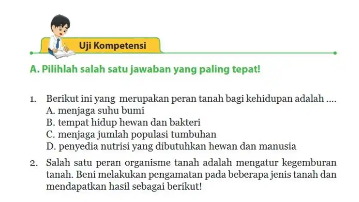 Kunci Jawaban IPA Kelas 9 Semester 2 Halaman 196 197 198, Uji Kompetensi, Pilihan Ganda