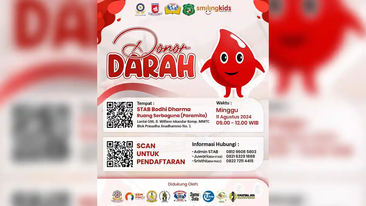 STAB Bodhi Dharma bersama STIE PMCI Gelar Donor Darah untuk Bantu Anak-anak Penderita Kanker