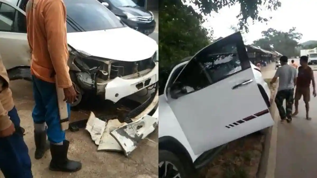 Detik-detik Etios dan Fortuner Tabrakan Adu Banteng, Kehilangan Kendali hingga Tabrak Pohon