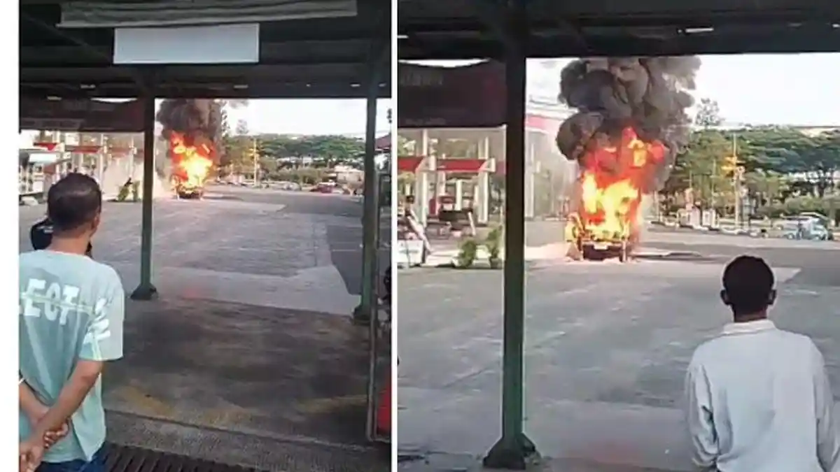 Penyebab Mobil Pickup Dilahap Api di SPBU Sentul Bogor, Sopir Selamat Meski Rambut Terbakar