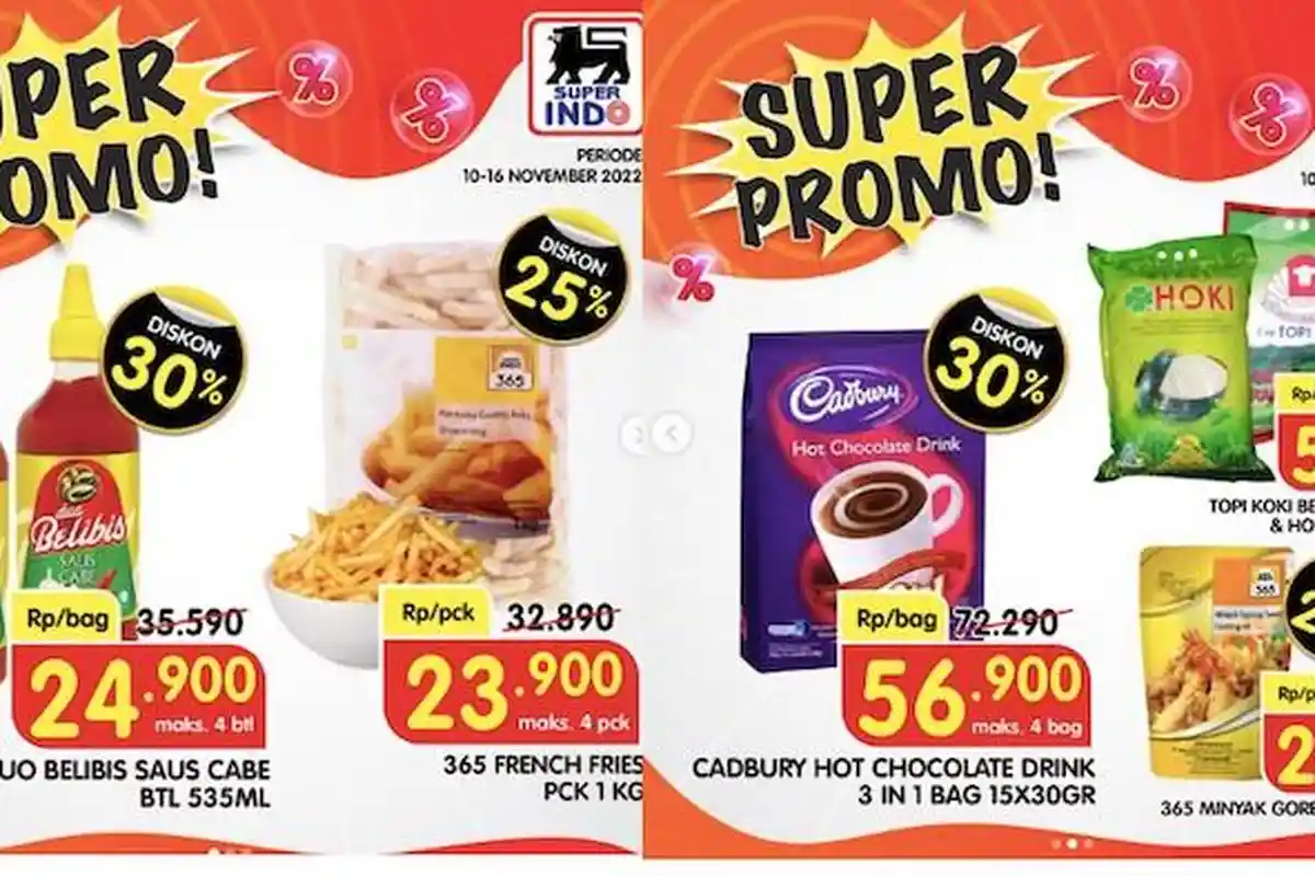 Promo Superindo Terbaru 16 November Diskon hingga 50 Persen: Popok, Sambal, Minyak, Buah dll