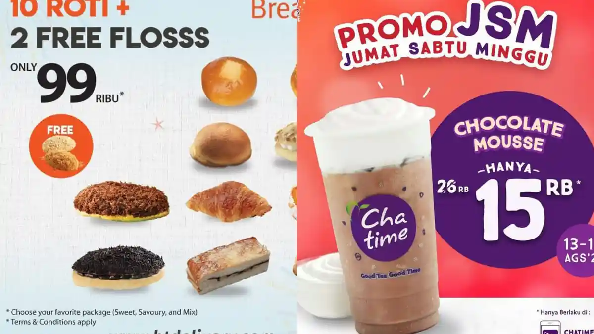 Promo Agustus Hari Kemerdekaan: BreadTalk Beli 10 Gratis 2 hingga Chatime Seharga Rp 15 Ribu