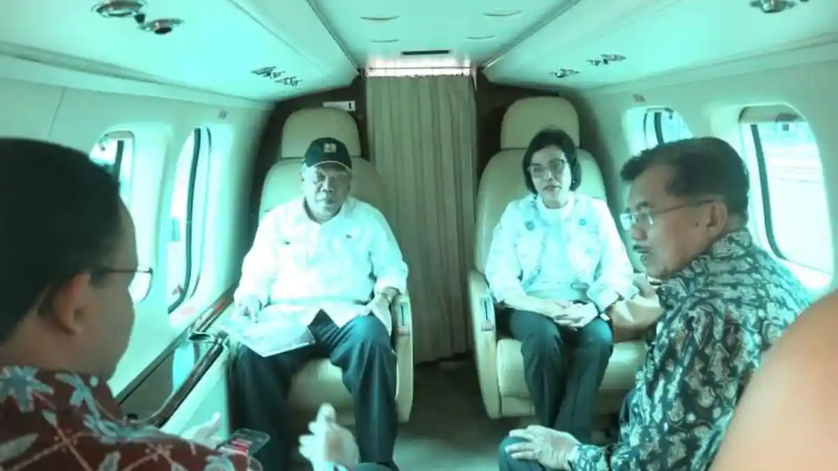 Naik Heli, Wapres JK Lihat Kekumuhan Jakarta