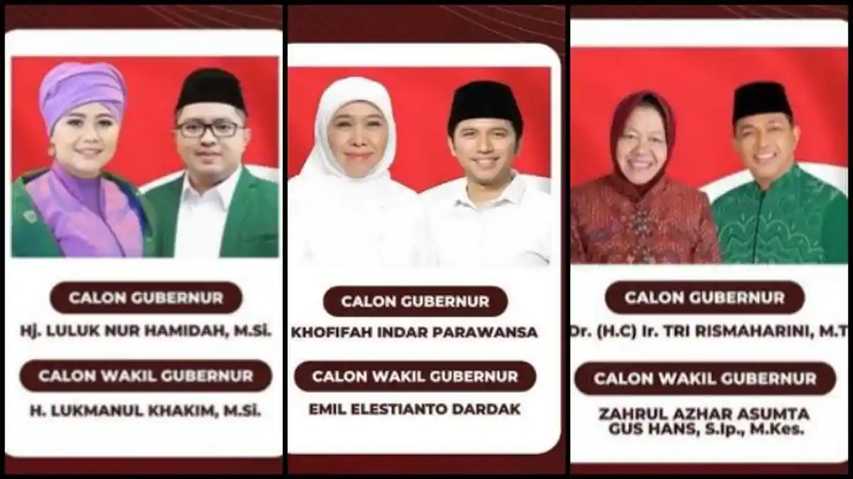 Hasil Survei Elektabilitas Pilkada Jatim 2024 Terbaru Luluk vs Khofifah vs Risma, Cagub Terkuat?