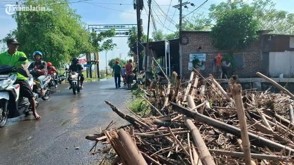 Banjir Rendam 2 Kecamatan di Madiun Pasca Diguyur Hujan Deras, Sampah Bambu Sumbat Sungai