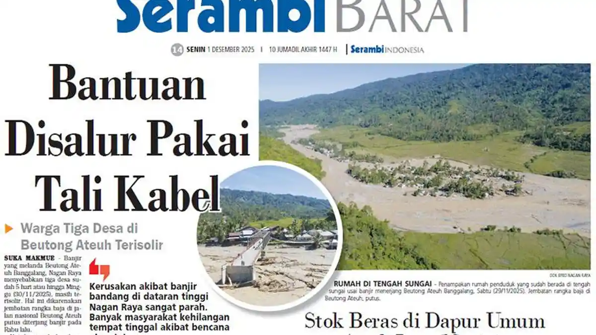 Warga Tiga Desa di Beutong Ateuh Terisolir,  Bantuan Disalur Pakai Tali Kabel