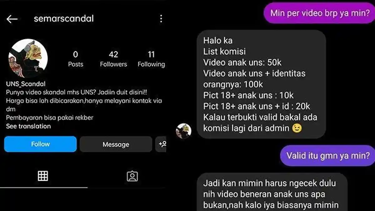 Setelah Viral, Akun Jual Beli Konten Dewasa Khusus Mahasiswa UNS Solo Hilang